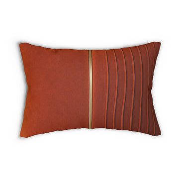 Terracotta Ribbed Lumbar Pillow — Modern Mid-Century Accent Cushion