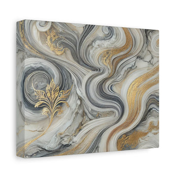 Gold & Marble Swirl Matte Canvas Print