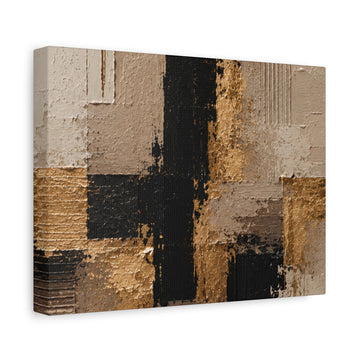 Abstract Neutral & Gold Modern Canvas Art — Stretched Matte Wall Decor