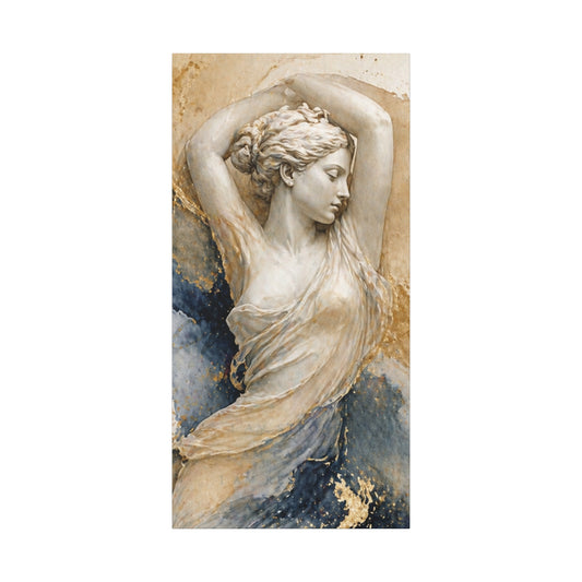Classical Sculpture Wall Art Canvas – Elegant Female Relief Stretched Print