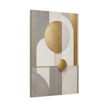 Abstract Geometric Gold Canvas Art - Modern Neutral Wall Decor