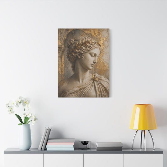 Classical Goddess Portrait Canvas Print — Matte Stretched Wall Art