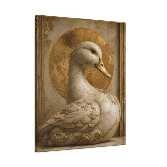 Canvas Art Print — Vintage Golden Duck Portrait