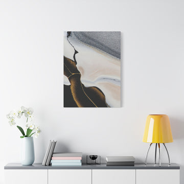Abstract Gold & Marble Matte Canvas Print