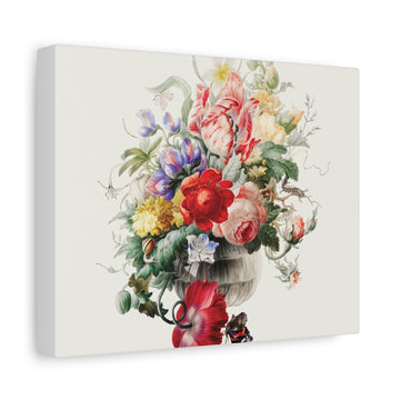 Floral Still Life Canvas Print — Vintage Bouquet Matte Stretched Wall Art