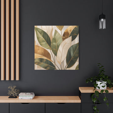 Botanical Gold Palm Canvas Wall Art — Matte Stretched 1.25"