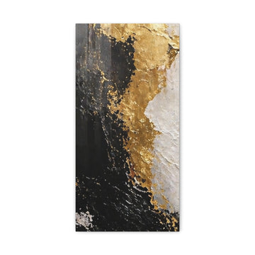 Abstract Gold & Black Matte Canvas Print — Stretched Wall Art