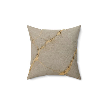 Gold Veined Marble Decorative Pillow