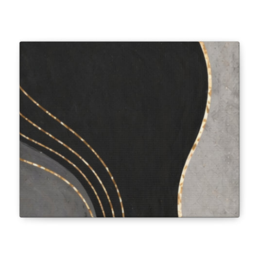 Abstract Wall Art Canvas, Modern Neutral Gold Artwork, Elegant Living Room Decor, High End Boho Wall Art Print Wave Canvas Print — Matte Stretched Wall Art