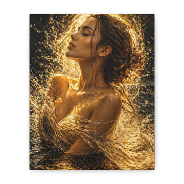 Golden Splash Portrait Canvas