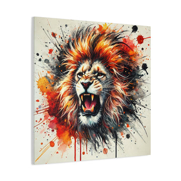 Roaring Lion Matte Canvas Art - Vibrant Stretched Wall Decor