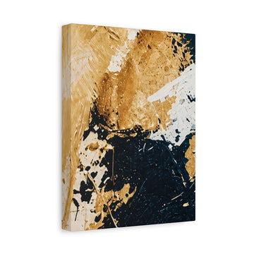 Abstract Gold & Navy Matte Canvas Wall Art (Stretched 1.25")