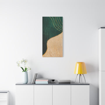 Abstract Green & Gold Canvas Wall Art — Matte Stretched Canvas
