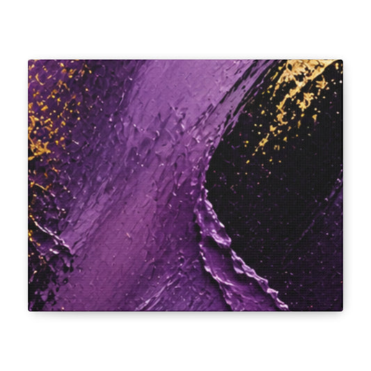Abstract Purple & Gold Canvas Print — Stretched Matte Wall Art