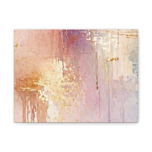 Abstract Pink Gold Canvas Wall Art - Matte Stretched 1.25"