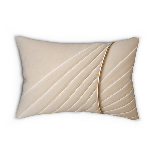 Lumbar Pillow — Neutral Quilted Wave Decorative Pillow, Luxury Modern Throw Pillows | Designer Cushion Covers for Elegant Home Decor  Elevate your space with these luxury modern throw pillows designed...