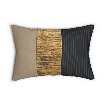 Mid-Century Modern Wood Stripe Lumbar Pillow