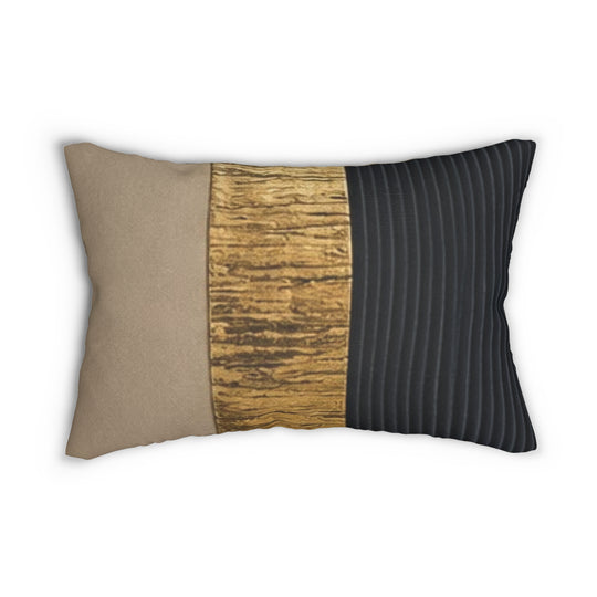 Mid-Century Modern Wood Stripe Lumbar Pillow