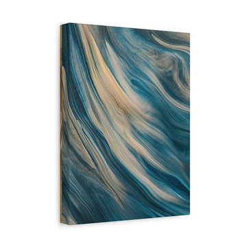 Blue Marble Abstract Matte Canvas Print (Stretched 1.25")