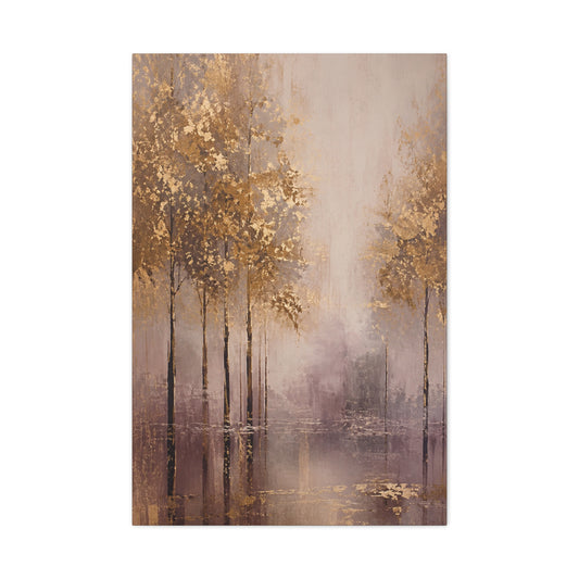 Gold Forest Mist Matte Canvas Wall Art – Stretched 1.25"