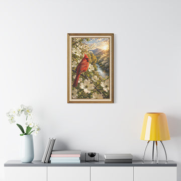 Cardinal Spring Canvas Wall Art - Matte Stretched Nature Print