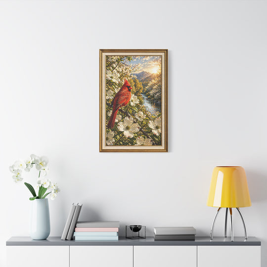 Cardinal Spring Canvas Wall Art - Matte Stretched Nature Print