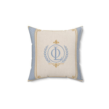 Elegant Monogram Pillow — Classic Crest Decorative Throw Pillow