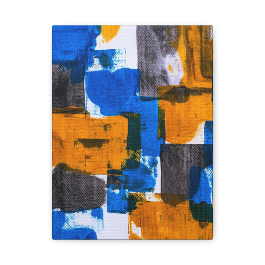 Abstract Blue & Gold Canvas Wall Art – Matte Stretched 1.25"