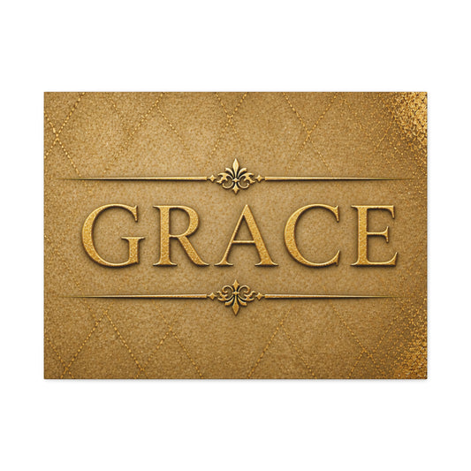 Grace Wall Canvas — Gold Textured Inspirational Home Decor