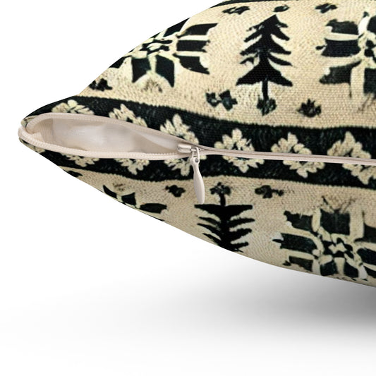 Nordic Snowflake Throw Pillow — Holiday Cabin Decorative Pillow