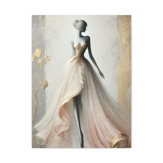 Ethereal Ballet Dress Canvas Art — Elegant Fashion Wall Decor