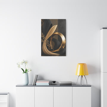 Gold Abstract Canvas Wall Art - Matte Stretched Modern Decor