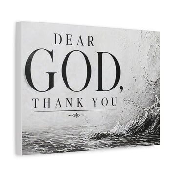 Canvas Wall Art - "Dear God, Thank You" Inspirational Prayer Quote