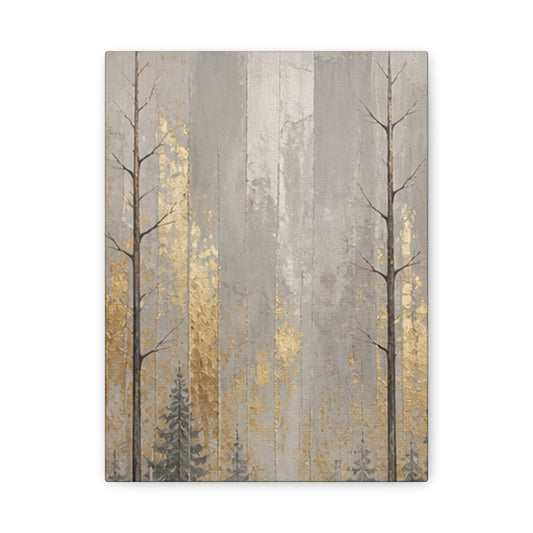 Gold Forest Abstract Canvas Wall Art — Matte Stretched 1.25"