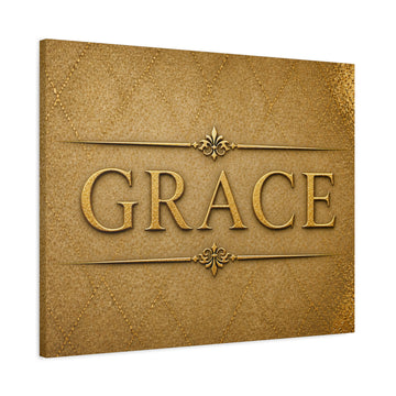 Grace Wall Canvas — Gold Textured Inspirational Home Decor