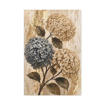 Hydrangea Trio Matte Canvas Wall Art — Stretched Floral Canvas 1.25"