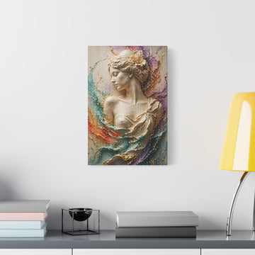 Elegant Goddess Relief Matte Canvas Wall Art — Stretched 1.25"