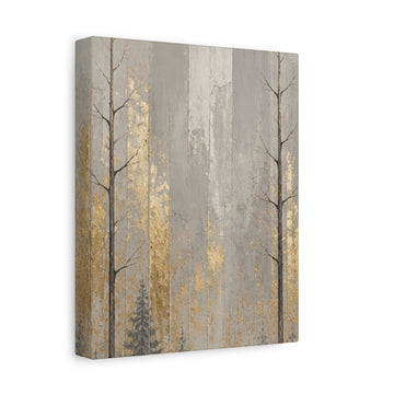 Gold Forest Abstract Canvas Wall Art — Matte Stretched 1.25"