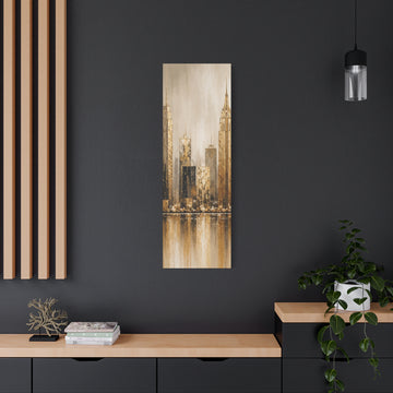 Gold Cityscape Matte Canvas Wall Art — Stretched 1.25"