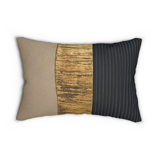 Mid-Century Modern Wood Stripe Lumbar Pillow