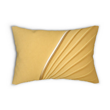 Mustard Yellow Abstract Lumbar Pillow — Modern Wave Accent Pillow