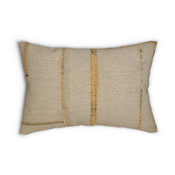 Lumbar Pillow - Neutral Beige Striped Coastal Throw Pillow