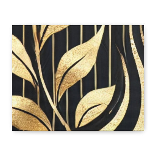 Gold Leaf Botanical Canvas Wall Art — Matte Stretched 1.25"