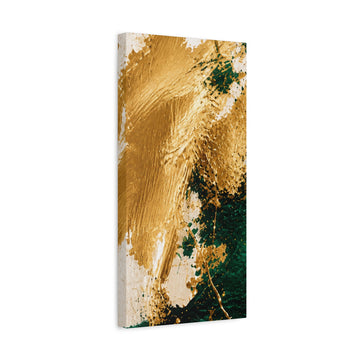 Abstract Gold & Green Canvas Art - Matte Stretched Wall Decor