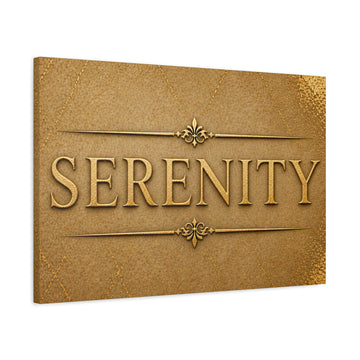 Serenity Matte Canvas Wall Art – Gold Textured Inspirational Print