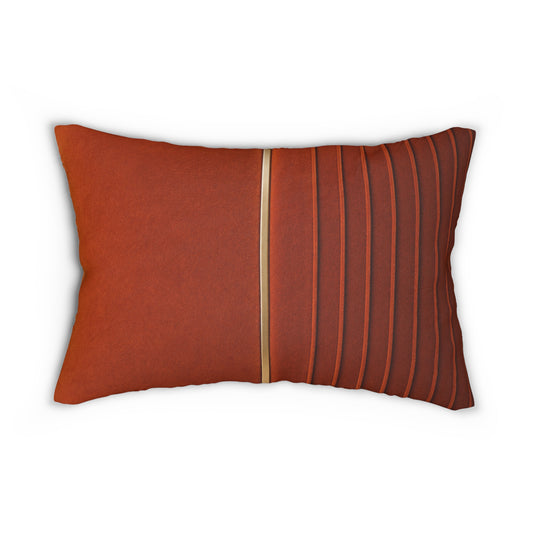 Terracotta Ribbed Lumbar Pillow — Modern Mid-Century Accent Cushion