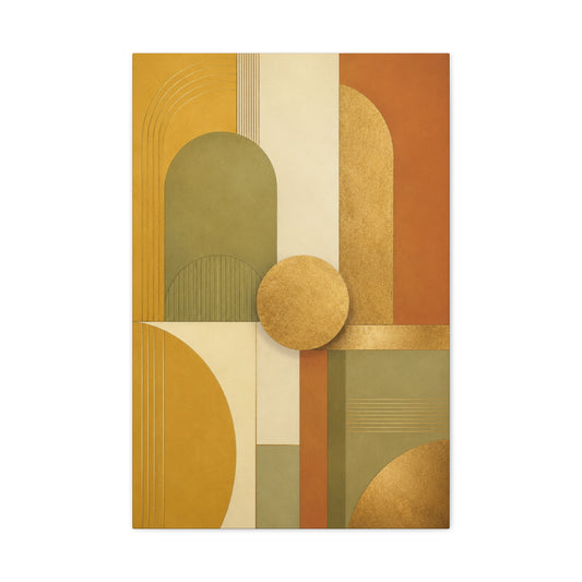Abstract Geometric Canvas Art - Mid-Century Modern Wall Decor