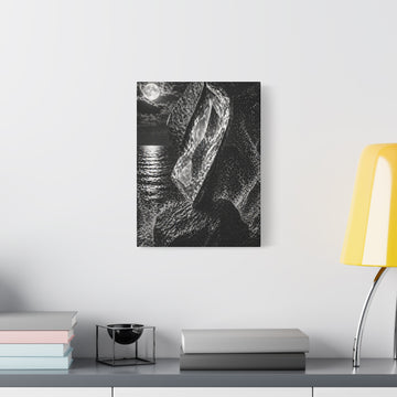 Moonlit Crystal Seascape Matte Canvas Wall Art