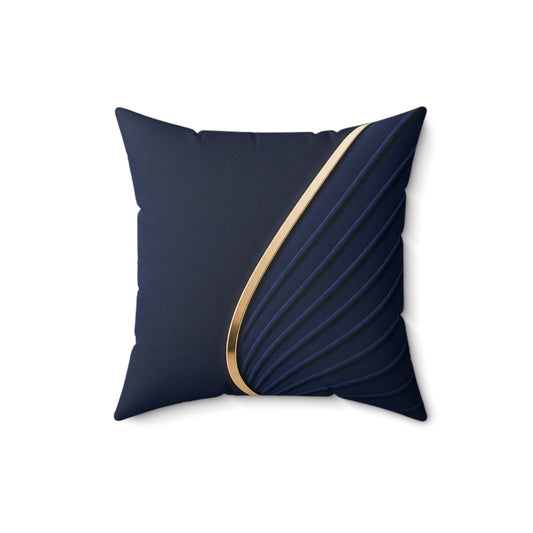 Navy Gold Abstract Decorative Pillow