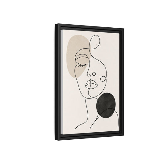 Abstract Line Art Face Canvas Print — Framed Minimalist Wall Art